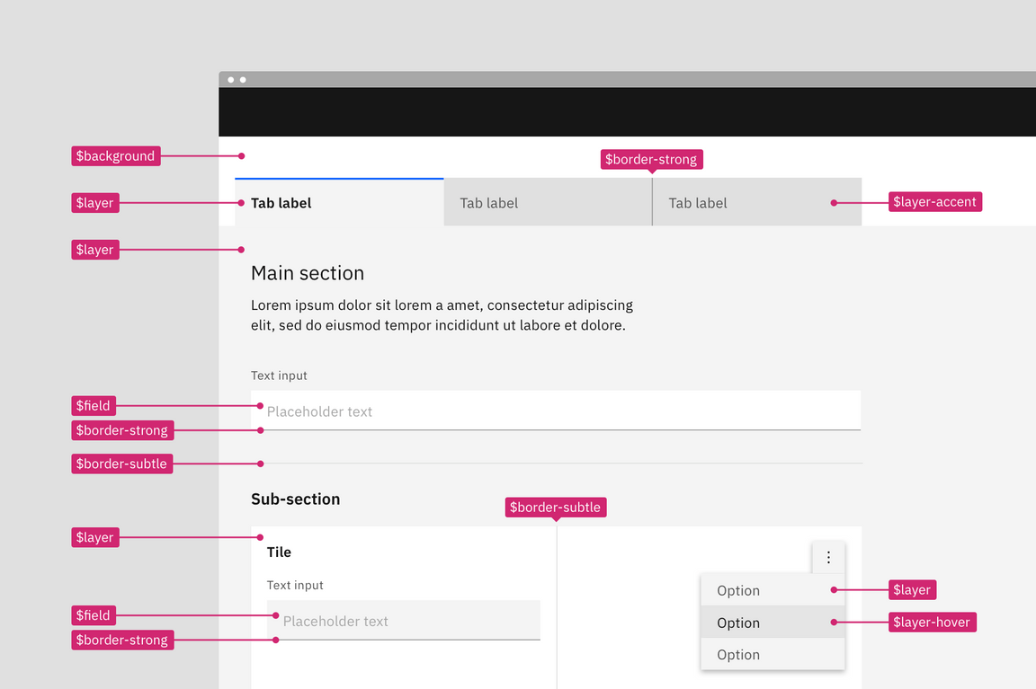 In context contextual token example in the White theme